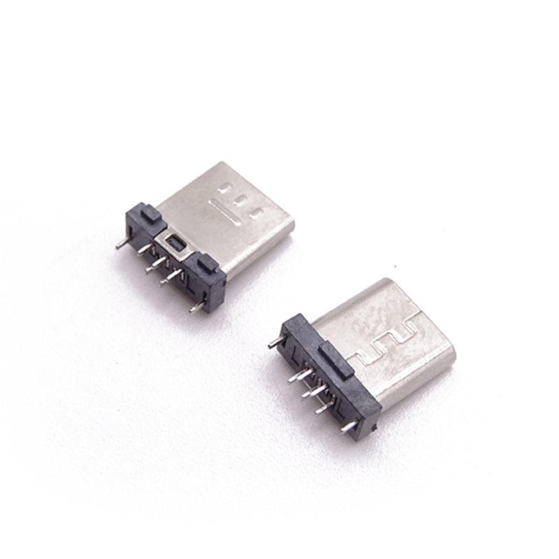 MICRO USB 5P公頭 180度立插 固定腳直插 無卡勾 有凸包