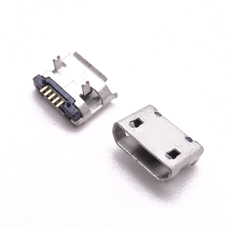 MICRO USB 5P母座 5.9/5.65腳長1.25 有柱卷邊