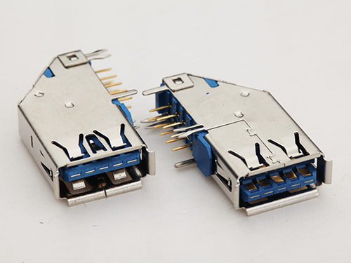 USB 3.0母座 9P側(cè)插長(zhǎng)體雙排針插板 卷邊 魚(yú)叉腳+直腳